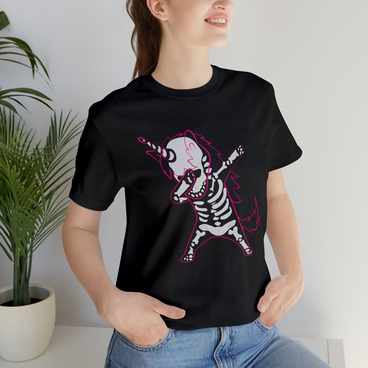 Dabbing Unicorn Skeleton Halloween Shirt