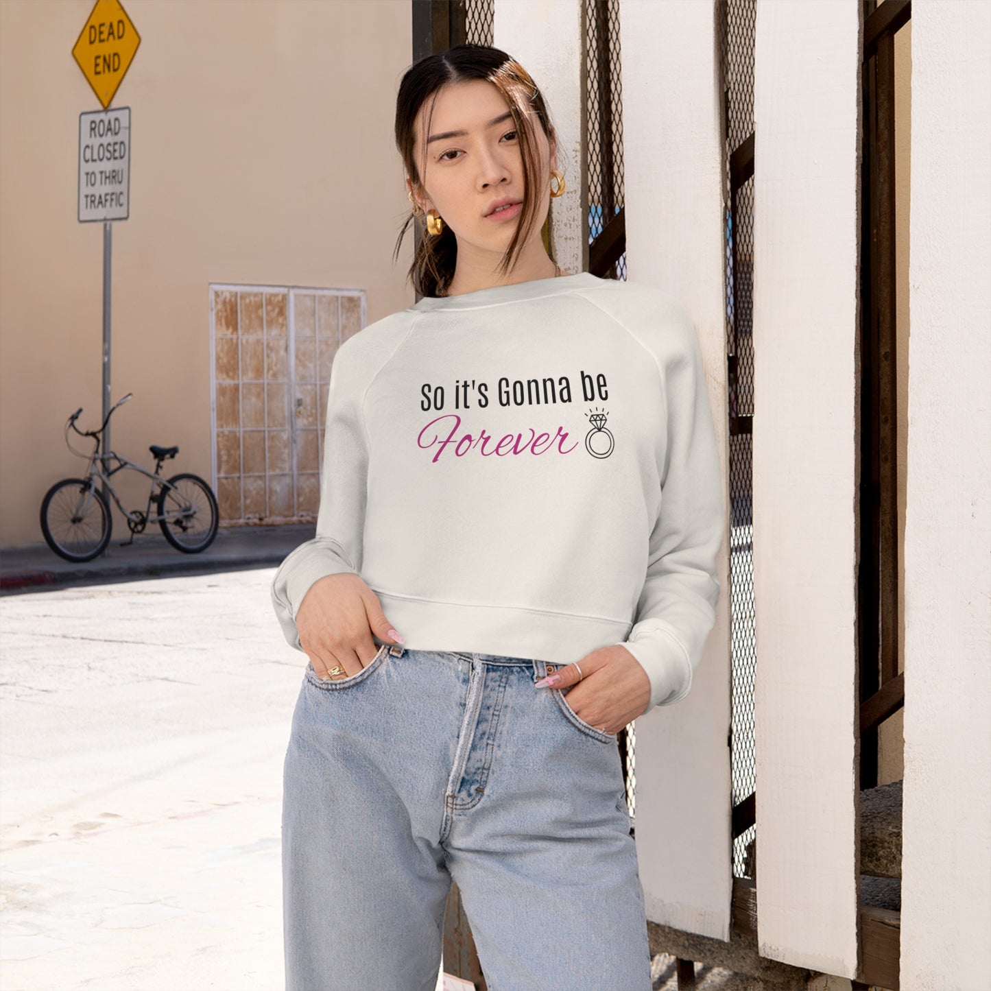 So It's Gonna Be Forever Cropped Fleece Pullover
