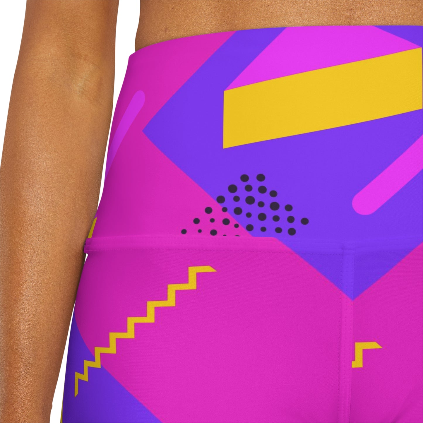 Retro Pink High Waisted Yoga Shorts