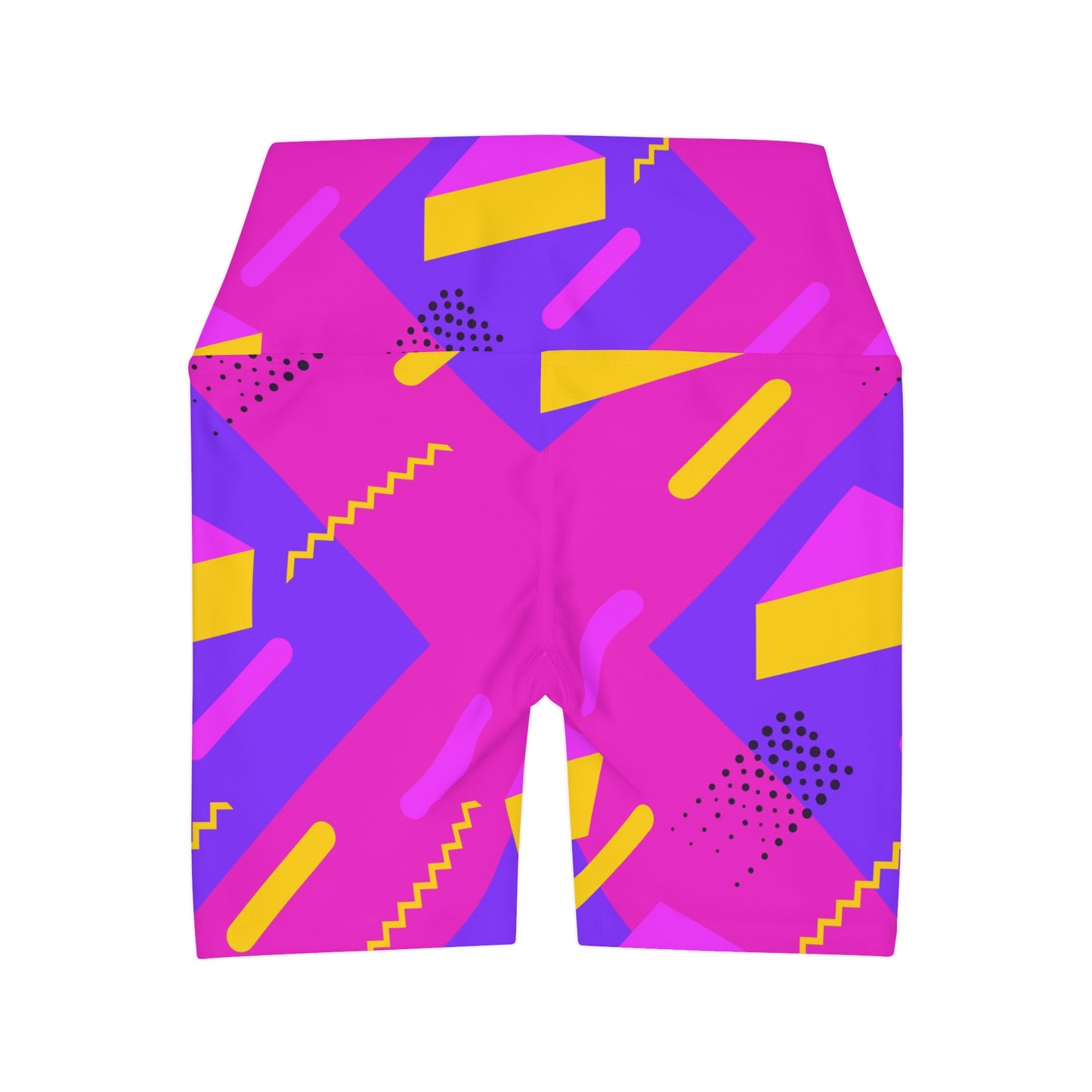 Retro Pink High Waisted Yoga Shorts