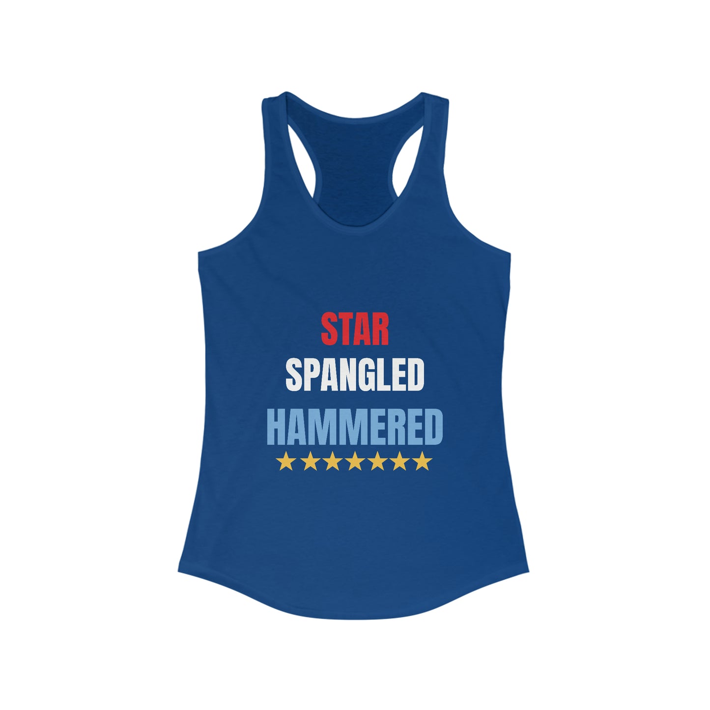 Women's Star Spangled Hammered Racerback Tank
