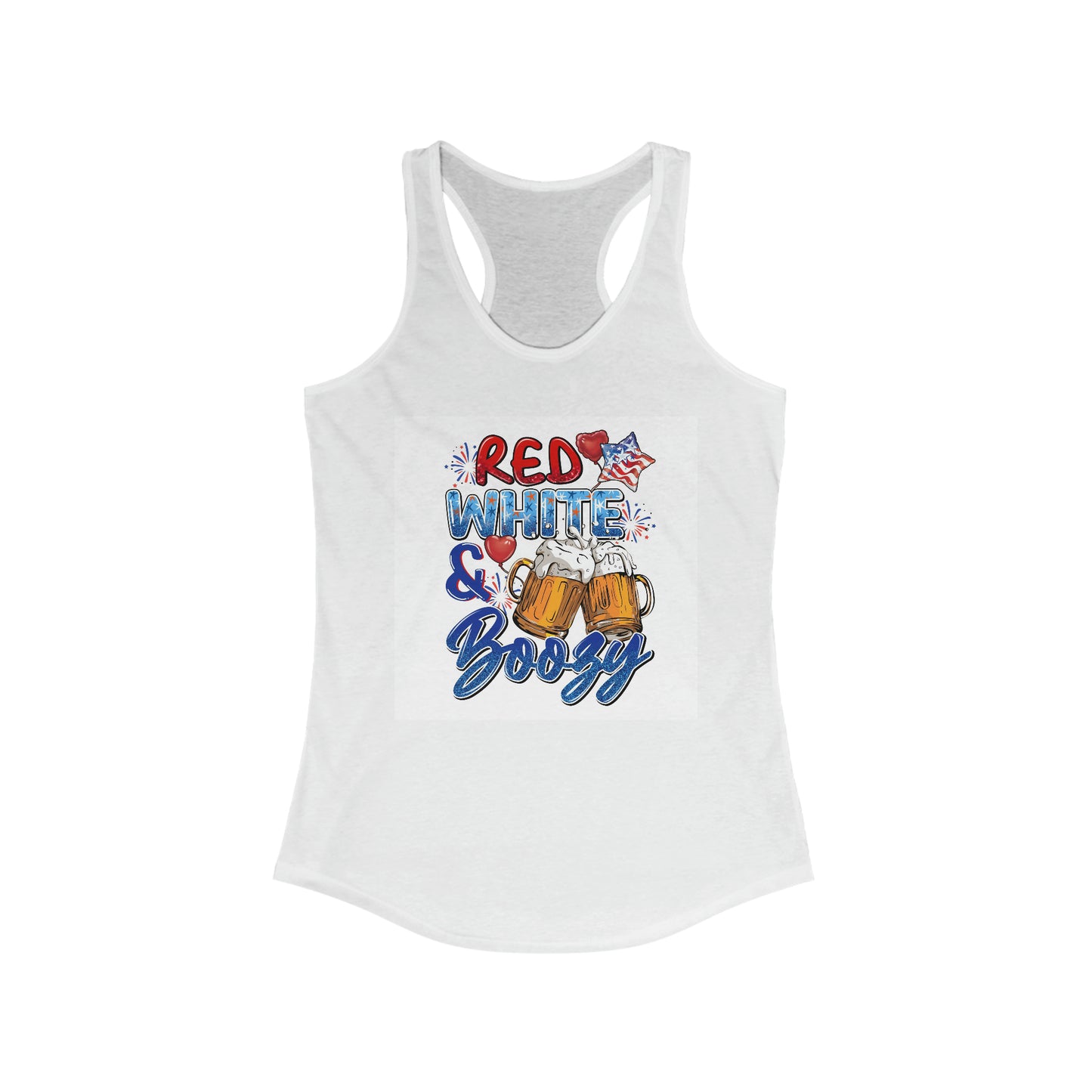 Red White and Boozy Racerback Women's Tank