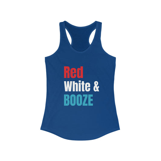 Red White & Booze Women's Racerback Tank