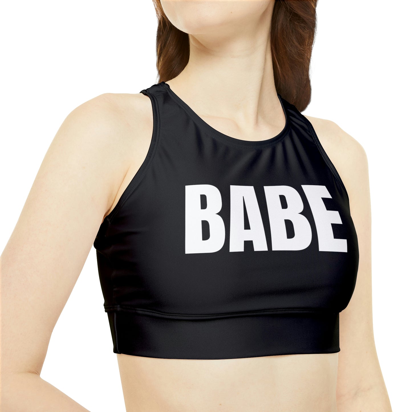 Babe Bride Crew High Neck Crop Bikini Top