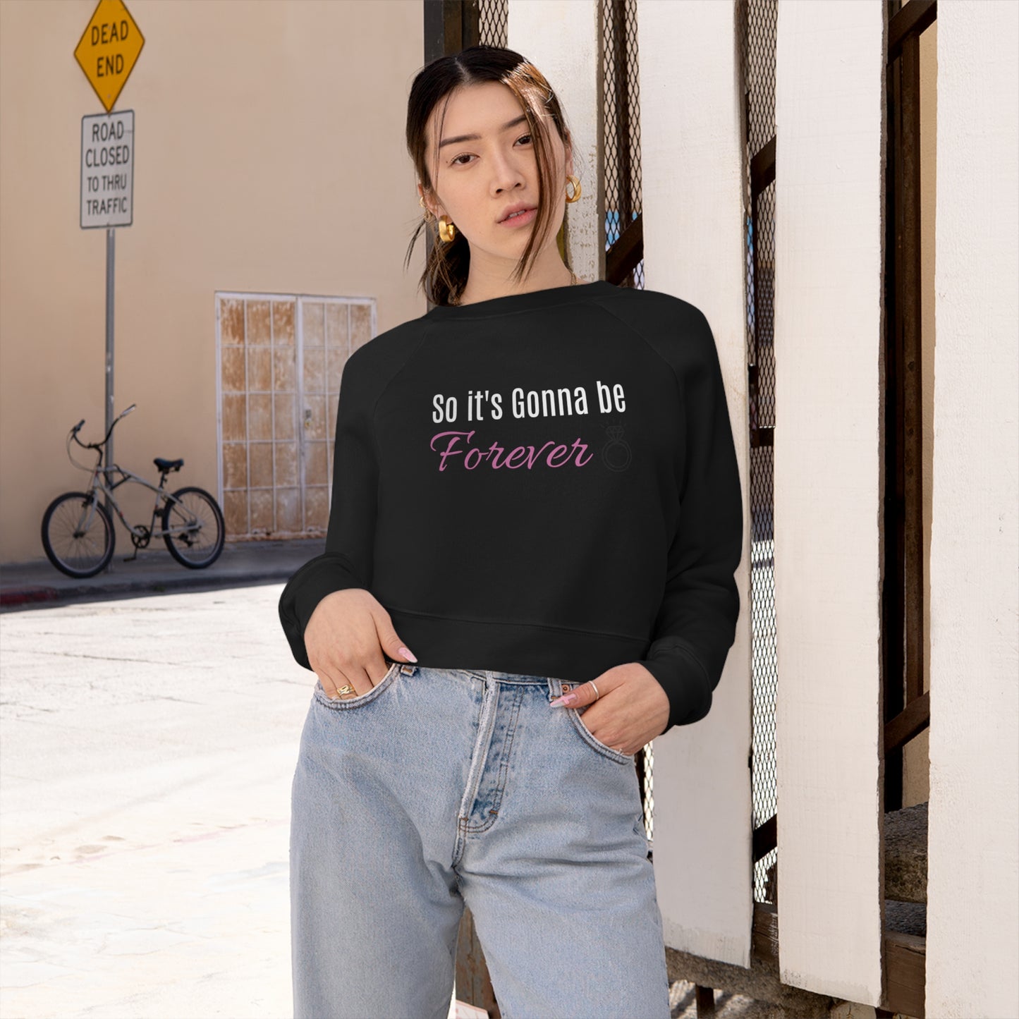 So It's Gonna Be Forever Cropped Fleece Pullover