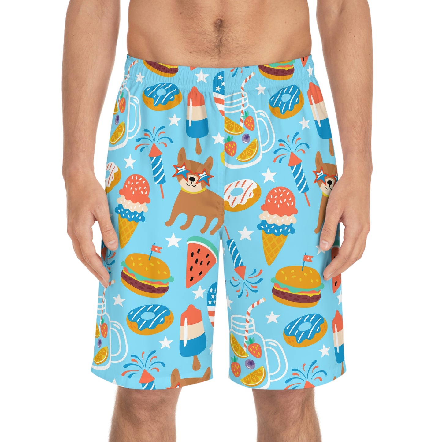 Men's 4th of July Party Board Shorts